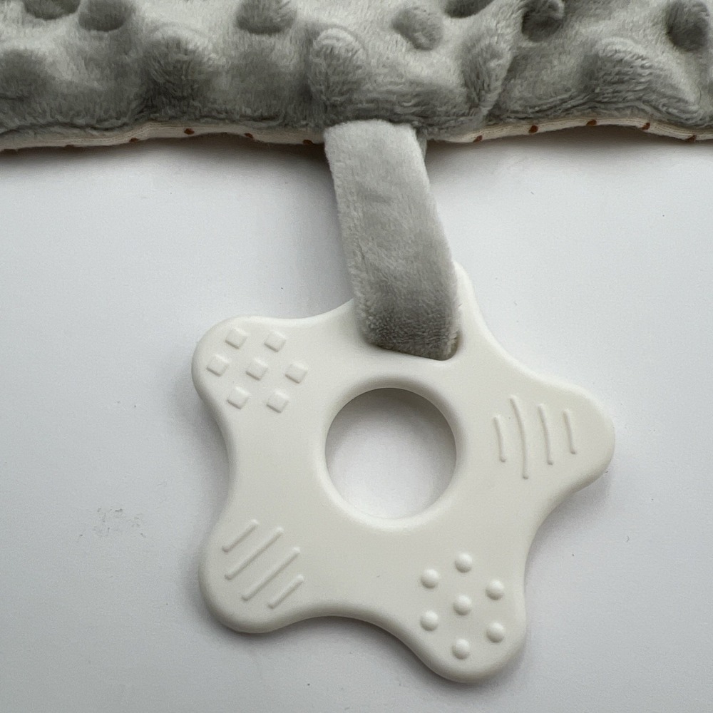 JellyBean Elephant Gray Lovey Security Blanket Minky Crinkle Teether ribbon loop - Picture 3 of 10